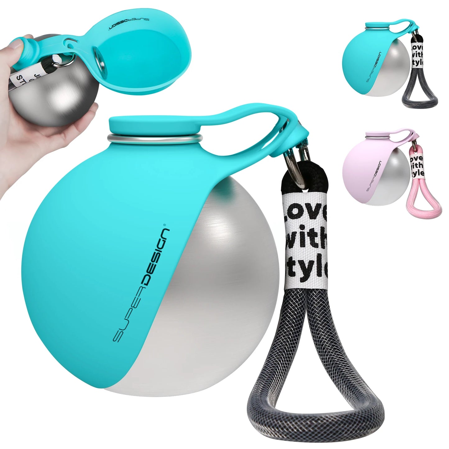 Portable Dog Water Bottle with Built-In Bowl