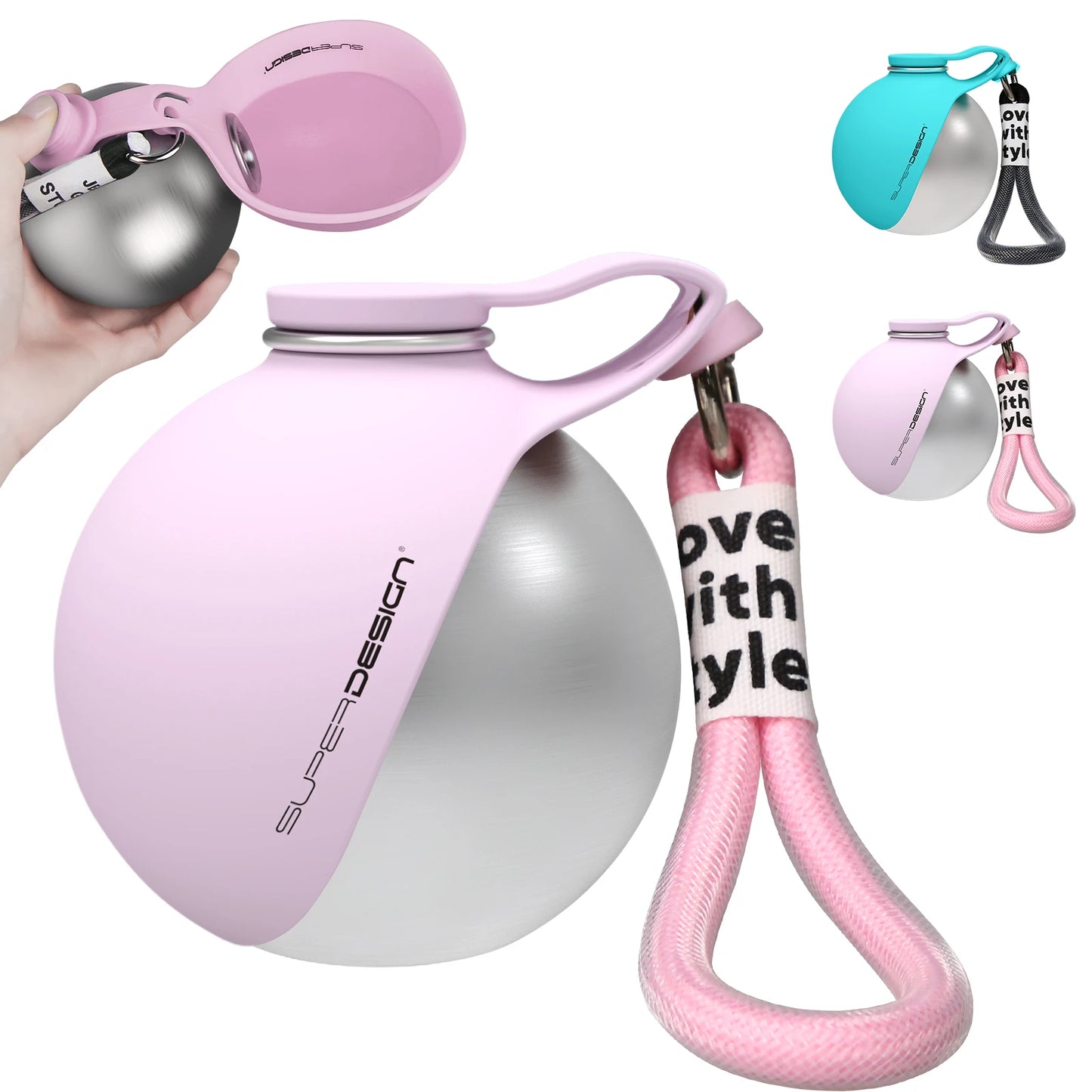 Portable Dog Water Bottle with Built-In Bowl
