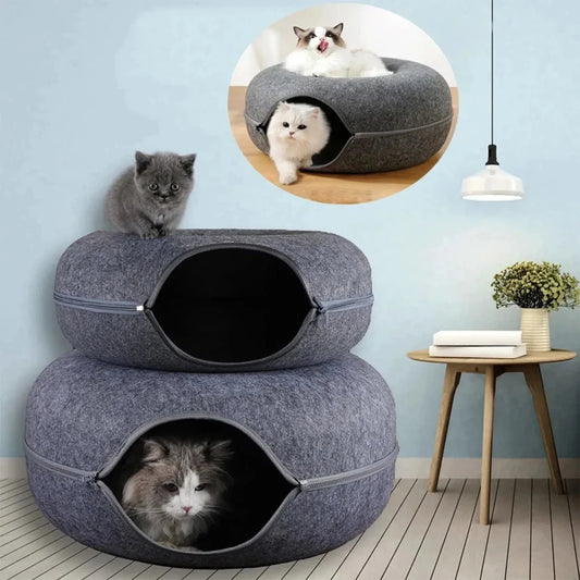 Interactive Round Cat Tunnel Nest