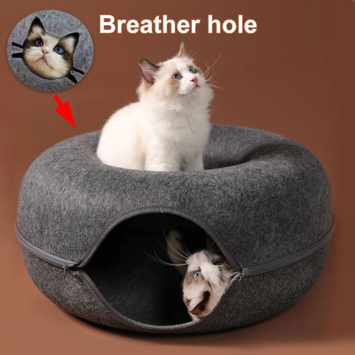 Interactive Round Cat Tunnel Nest